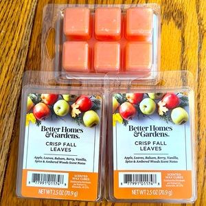 Better Homes & Gardens, scented candles, crisp fall leaves, wax cubes set of 3
